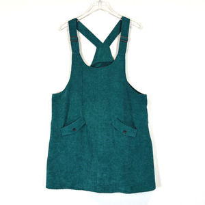Modcloth Womens Corduroy Mini Jumper Bib Overall Dress Size Xl NWT Retro Mod